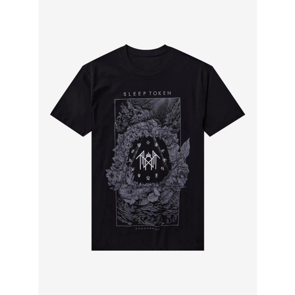 

Футболка Sleep Token Sundowning Runes & Flowers з принтом літніх розкішних брендових бавовняних чоловічих та жіночих футболок з коротким рукавом XXXXXL чорний