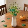 St. Patrick's Day Artificial Shamrock Plant Picks Glitter Four Leaf Clover Berries Stems for Flower Arrangements Irish Vase Home Table Centerpiece