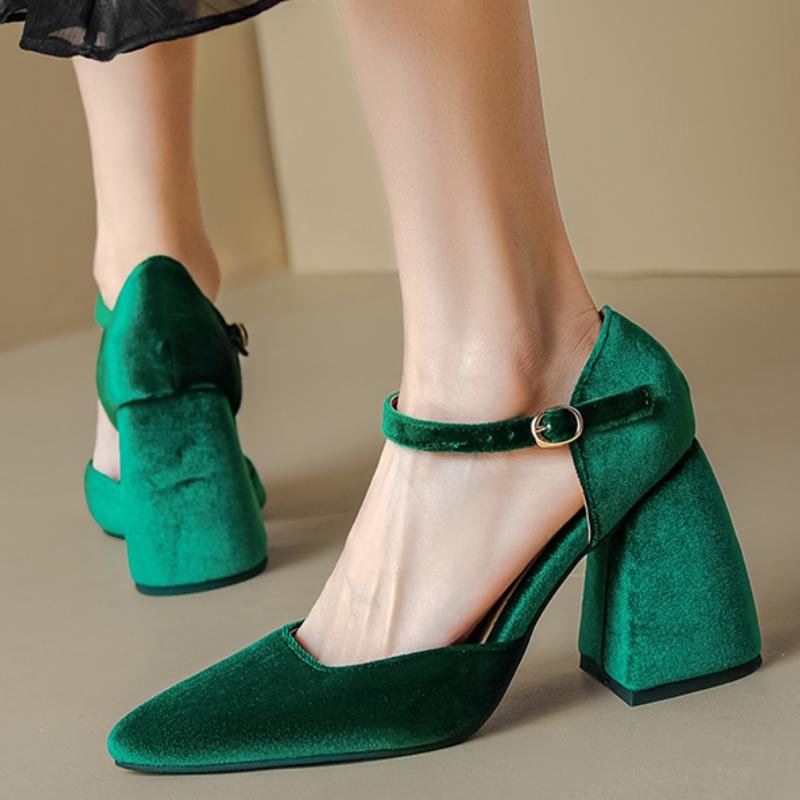Women's Sandals Summer Shoes 2024 New High Heels Pumps Female Elegant Green Red Party Dance Wedding Shoes Large Size Footwear
