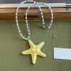 Beach Surfer Starfish Necklace Bohemian Summer Clavicle Chain Fashion Trendy Beach Necklace  Summer