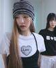 LMC Wm Lace Heart Cropped Tee Charcoal
