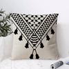 Keffiyeh Scarf Checkered Cushion Cover Eco Linen Pillow Case DoubleSided Print Breathable  Durable Hidden Zipper Home Decor