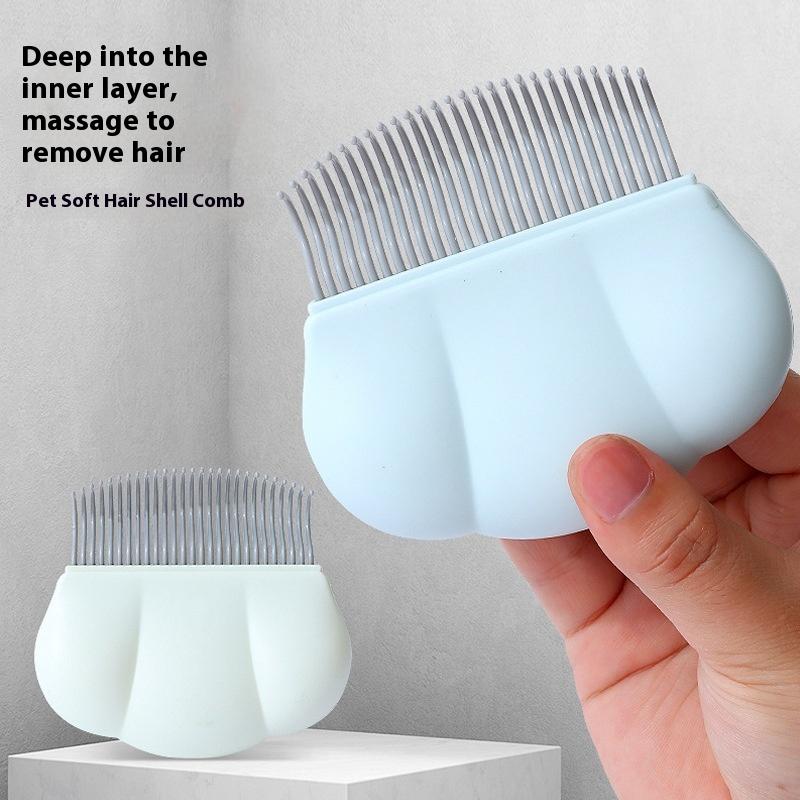 1Pcs Multi-Purpose All Hair Lengths Pet Grooming Brush Shell Shape Self-Cleaning Massage Comb Ergonomic Pet Comb Pet Cat Dog