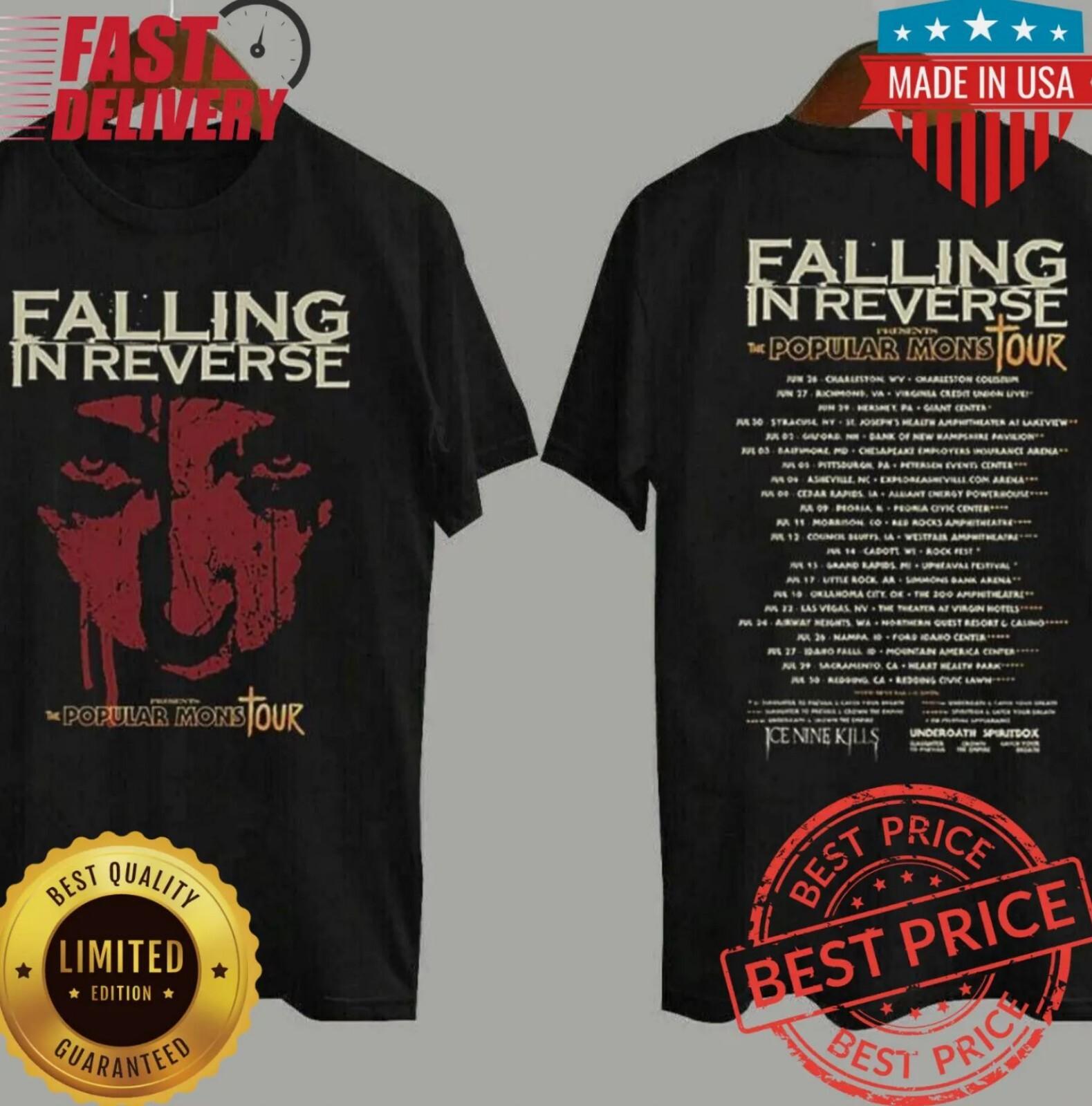 

26 Falling In Reverse The Popular Mons Tour 2023 T-Shirt Falling In Reverse Rock Unisex T-Shirt L
