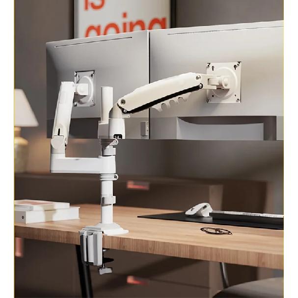 NB New H180 Full Motion 17"-27" Double monitor Holder Gas Spring Arm LCD Mount ergonomic dual arm clamp bracket 2-9kgs each