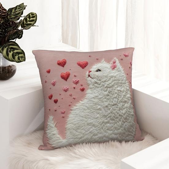 45x45CM Pynteputetrekk Tegneserie Hund Katt Putetrekk Hjem Stue Soverom Sofa Seng Dekorativt Firkantet Putetrekk