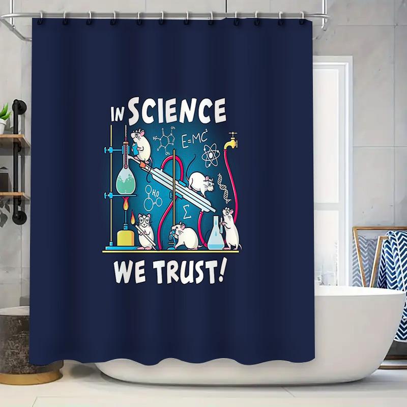 

Science Lab Decor Shower Curtain Funny Chemistry Classroom Backdrop Washable Fabric For Bathroom W60H190(CM)-1 Pcs