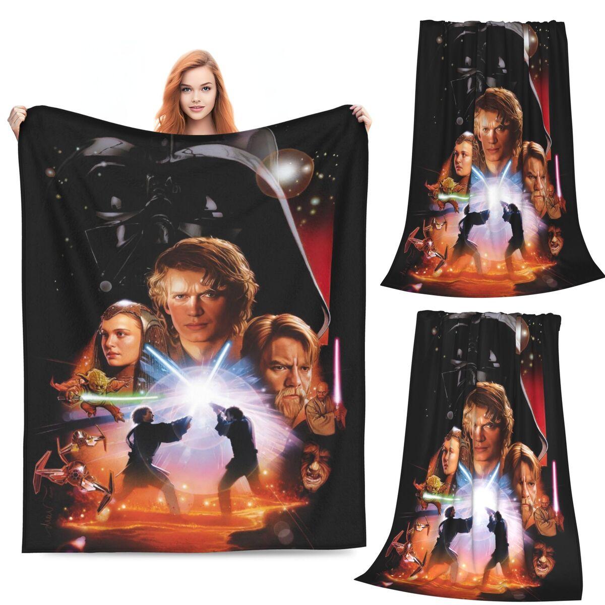 Anakin Skywalker Blanket Soft Warm Flannel Throw Blanket Cover for Bed Living room Picnic Travel Home Couch Size: 75*100cm, Weight: 230 GSM