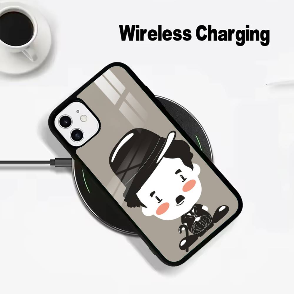 C-Charlie Chaplin Phone Case For IPhone17 16 15 14 13 12 11 Pro Max 16/15/14Plus Wireless Charger Cover Funda