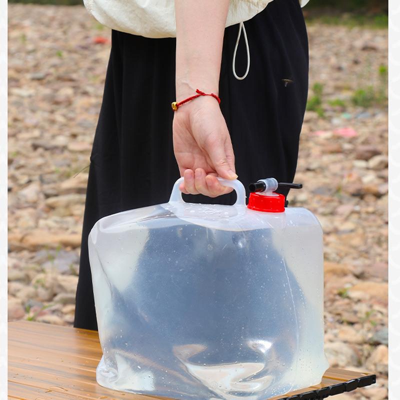 Contenedor de Agua Plegable con Grifo, Jarra de Agua Portátil de Gran Capacidad de Grado Alimenticio para Camping Coche Viajes