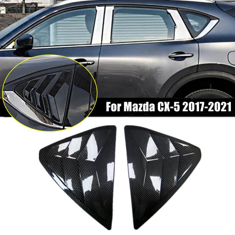 For Mazda CX-5 CX5 2017 2018      Car Rear Window Louver Shutter Cover Exterior Side Vent Scoop Trim Sticker
