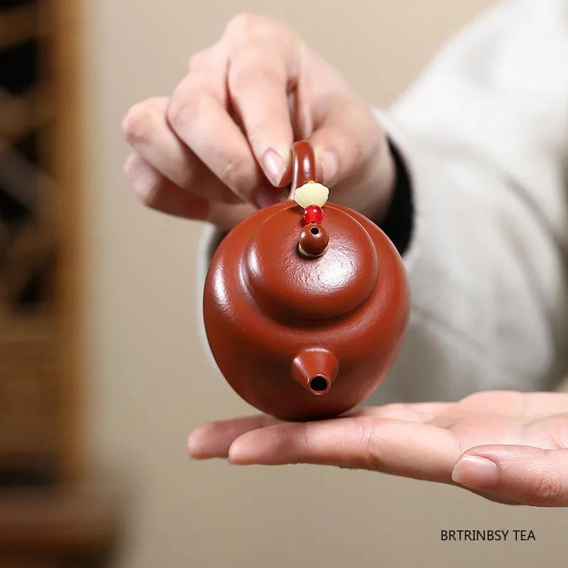 120ml Chinese Tradition Yixing Purple Clay Teapot Raw Ore Zhu Mud Tea Pot Handmade Household Beauty Kettle Zisha Tea Set Teaware