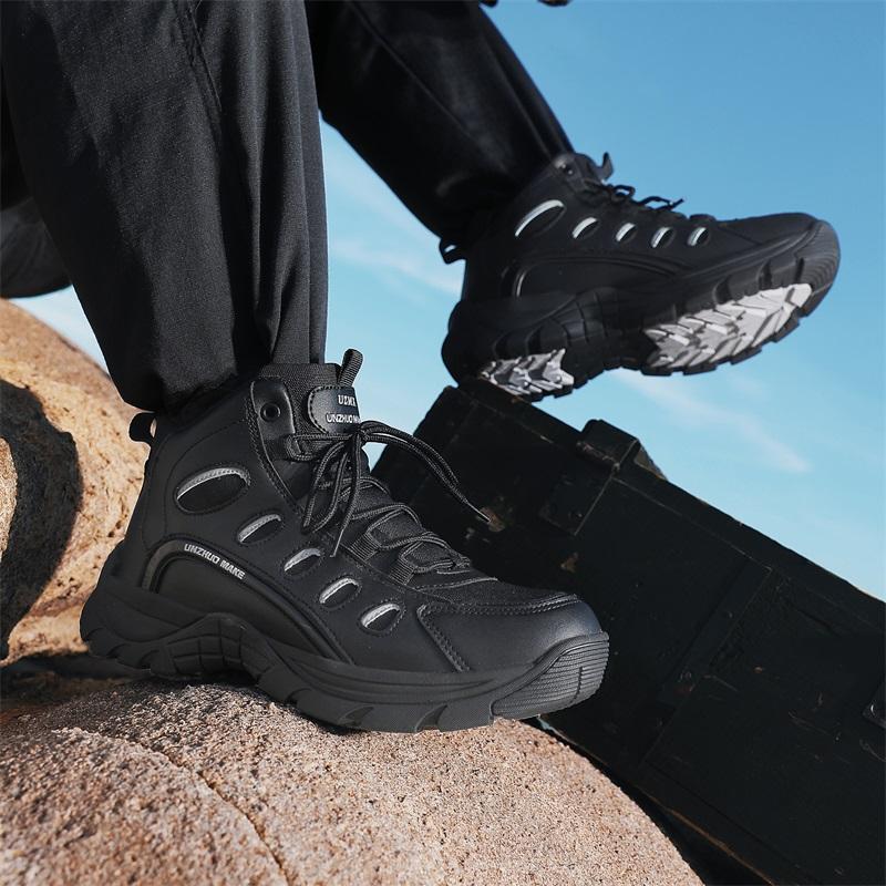 New Outdoor Training Boots Men High Top Hiking Shoes Autumn Winter Travel Hiking Sneaker Anti slip Wear-Resistant Casual Shoes