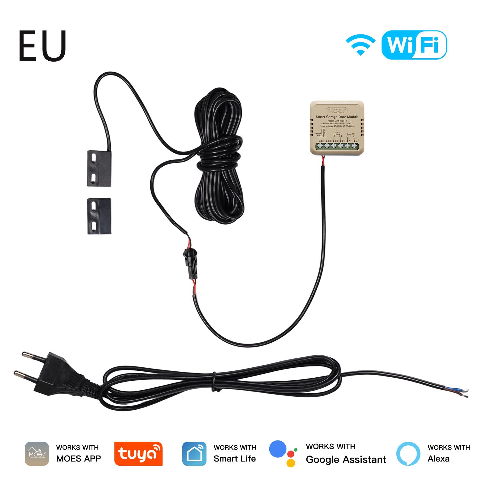 Graffiti WiFi Smart Garage Door Switch with Alexa Voice Control and App Timing