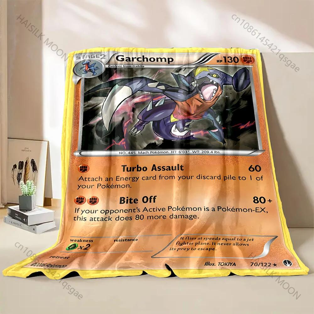 1PC Pokemon Card G-Garchomp Printed Blanket for Home Travel Soft Comfortable Blanket for Adults and Children Luxury Gifts
