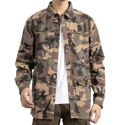 Netero Camouflage Long Military Camouflage Cargo Army with Men's Shirt, Sleeve, Cotton, Shirt, Style, Casual, Style, Pockets, Khaki,