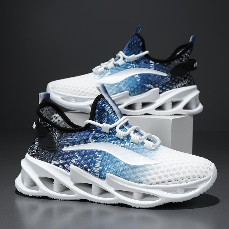 Blade Men's Shoes Breathable Thin Mesh Running Non Slip Soft Bottom Large Hollow Sports Leisure