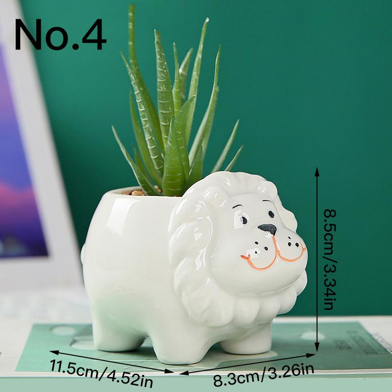 Cute Animal Flower Pot Succulent Pot Ceramics Planter Home Decor Desktop Ornaments Garden Decoration Bonsai Plant Pot