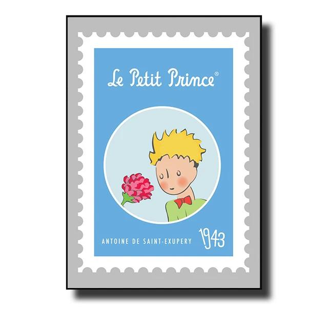The Little Prince Fox Fairy Tale Posters and Prints Cartoon Stamp Wall Art Canvas Painting Picture for Kids Room Home Decor
