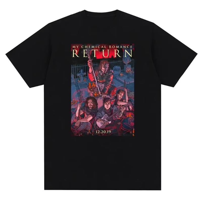 My Chemical Romance Band Mens and Womens Printed TShirts Vintage Mens and Womens Loose Clothes Unisex TShirts