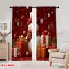 2 Stück, 2D-Flachdruck Vorhänge Rollos Schneemann Cartoon Schneeflocke Geschenk Vielseitiges Polyester (ohne Stange) Dekorationen