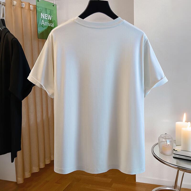 Women's Cotton Blend Loose Fit Round Neck Print T-Shirt