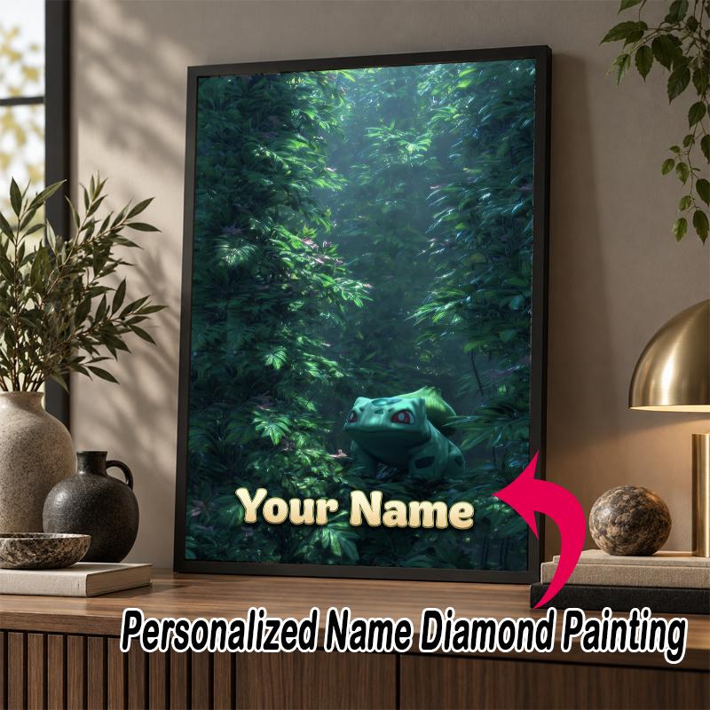 Personalized Bulbasaur Diamond Art Custom Name 5D Diamond Painting Full Drill DIY Craft
