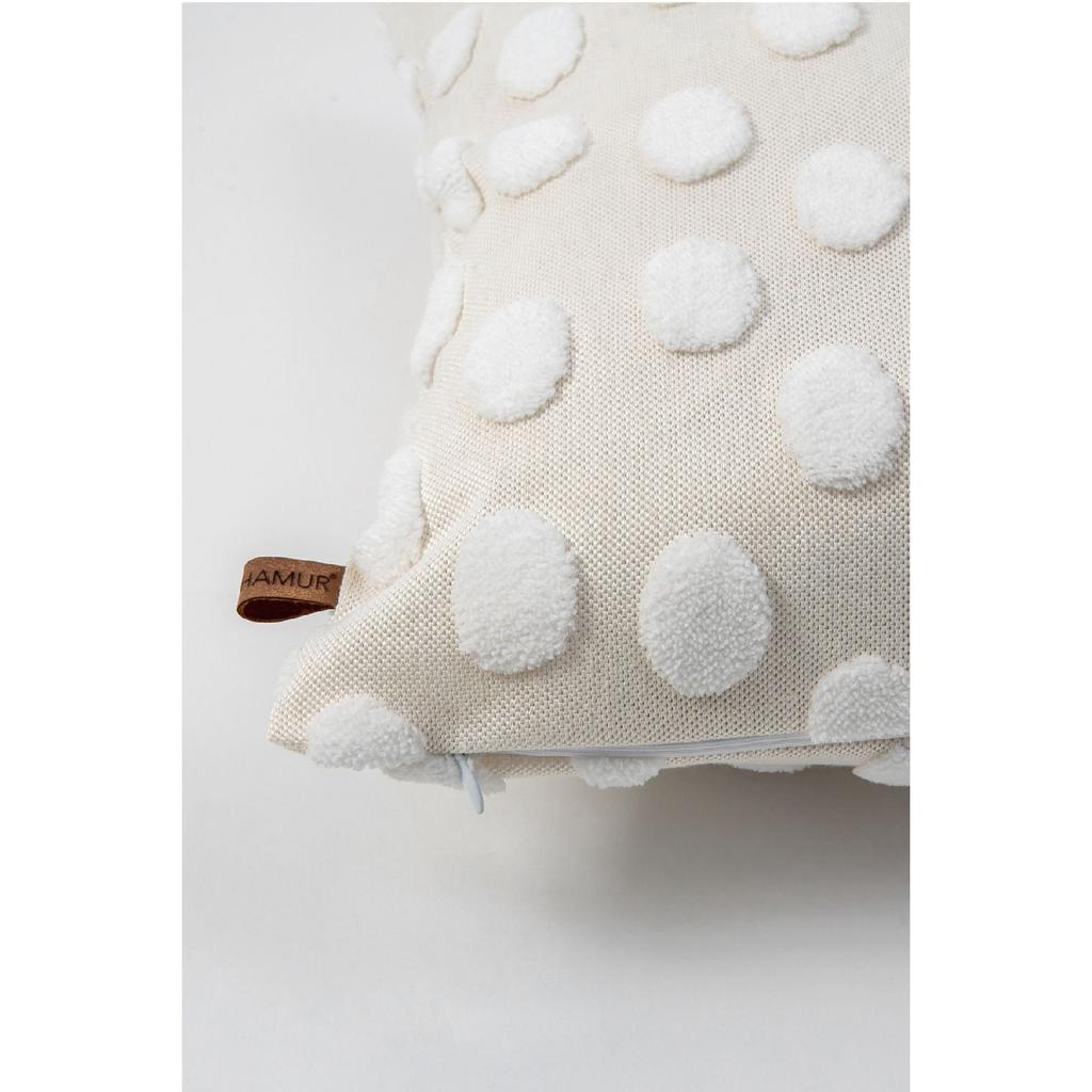 Bohemian Special Design Punch Pattern Decorative Throw Pillow Cover Point Ecru