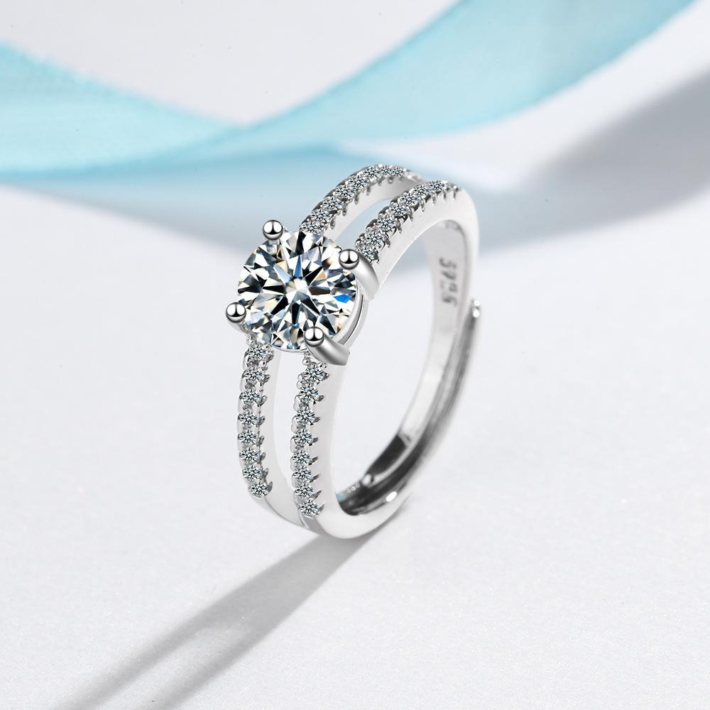 New  925 Sterling Silver Ring open Adjustable Fashion Exquisite Student Girlfriend Women Jewelry Accessories Wedding Party