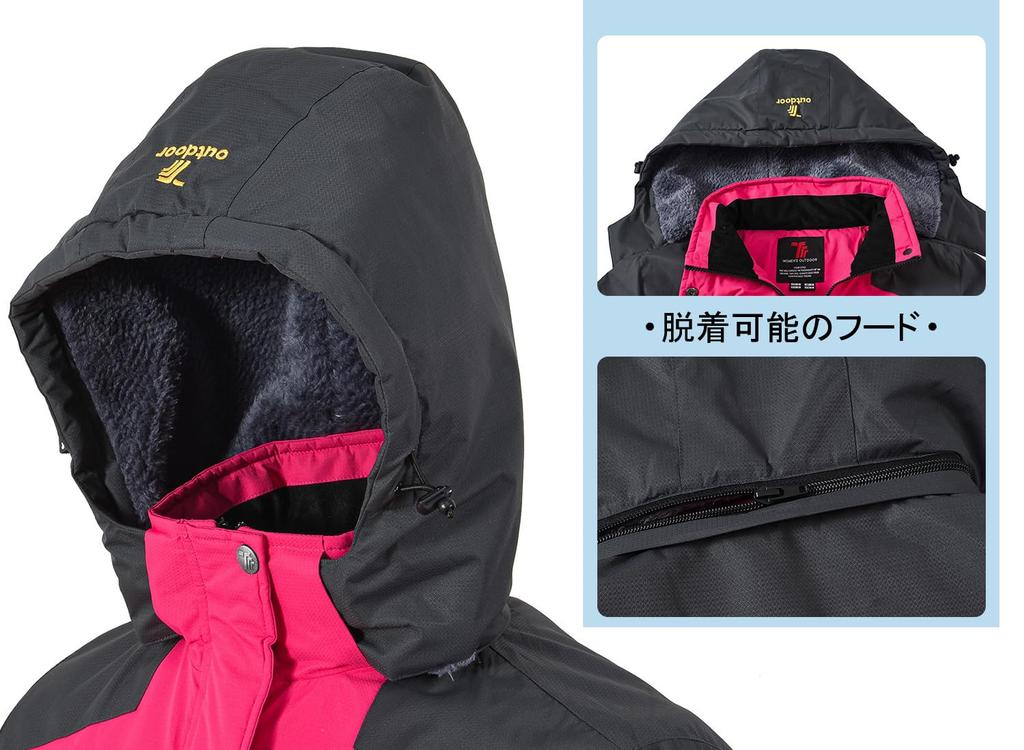 YSENTO Winter Jacket with Fleece Stand and Detachable and Warm for and Motorcycle Perfect for Fall and Size 01 M Women's Lining, Collar, Hood,
