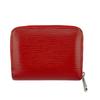 LOUIS VUITTON M6015M Card Case Epi leather Zip around purse Coin case Red leather Used