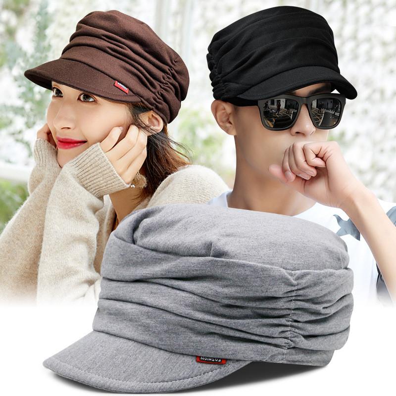 Spring Autumn Ladies Soft Hat With Wrinkled Asymmetric Design For Casual Outdoor Wear