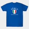 Men Black Print T-shirt Italy Soccer Team No-Cut Transfer Paper Print Cotton Tshirt