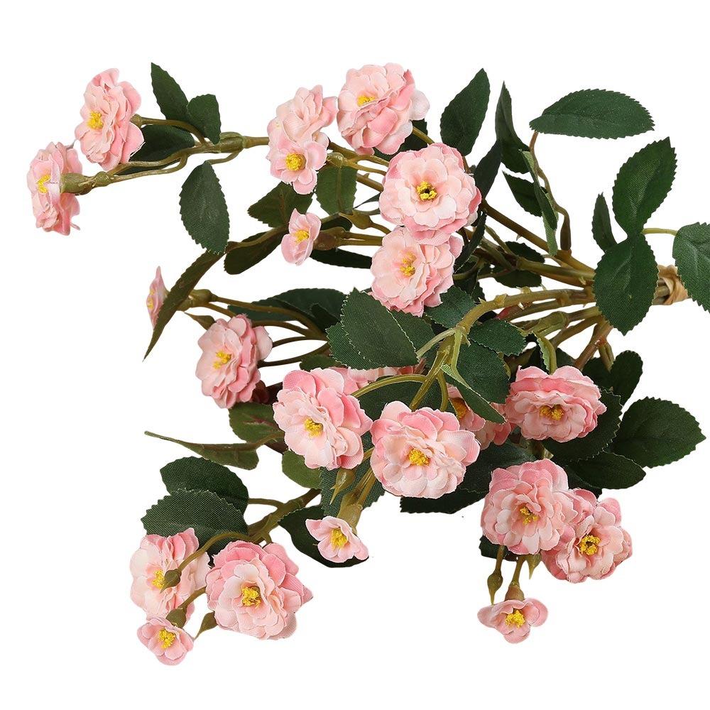 3PCS/Bunch Multicolor Rose Artificial Flower Green Leaves Silk Petal Simulation Rose Flower Photo Props Floral Arrangement розовый