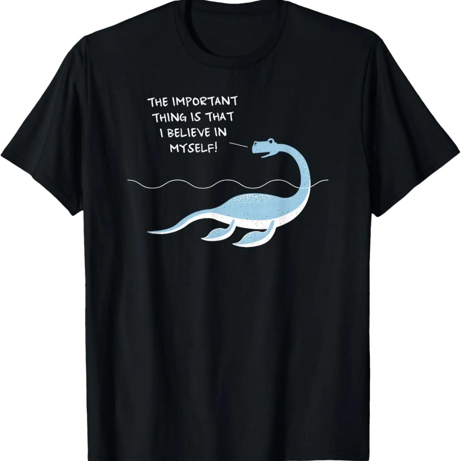Nessie Loch Ness monster - believe in myself t-shirt T-Shirt S чёрный