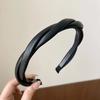 PU Leather Women Headband Simple Cross Twisted Head Hoop Imitation Thin Hair Hoop Non-slip Hairbands With Teeth Hair Accessories