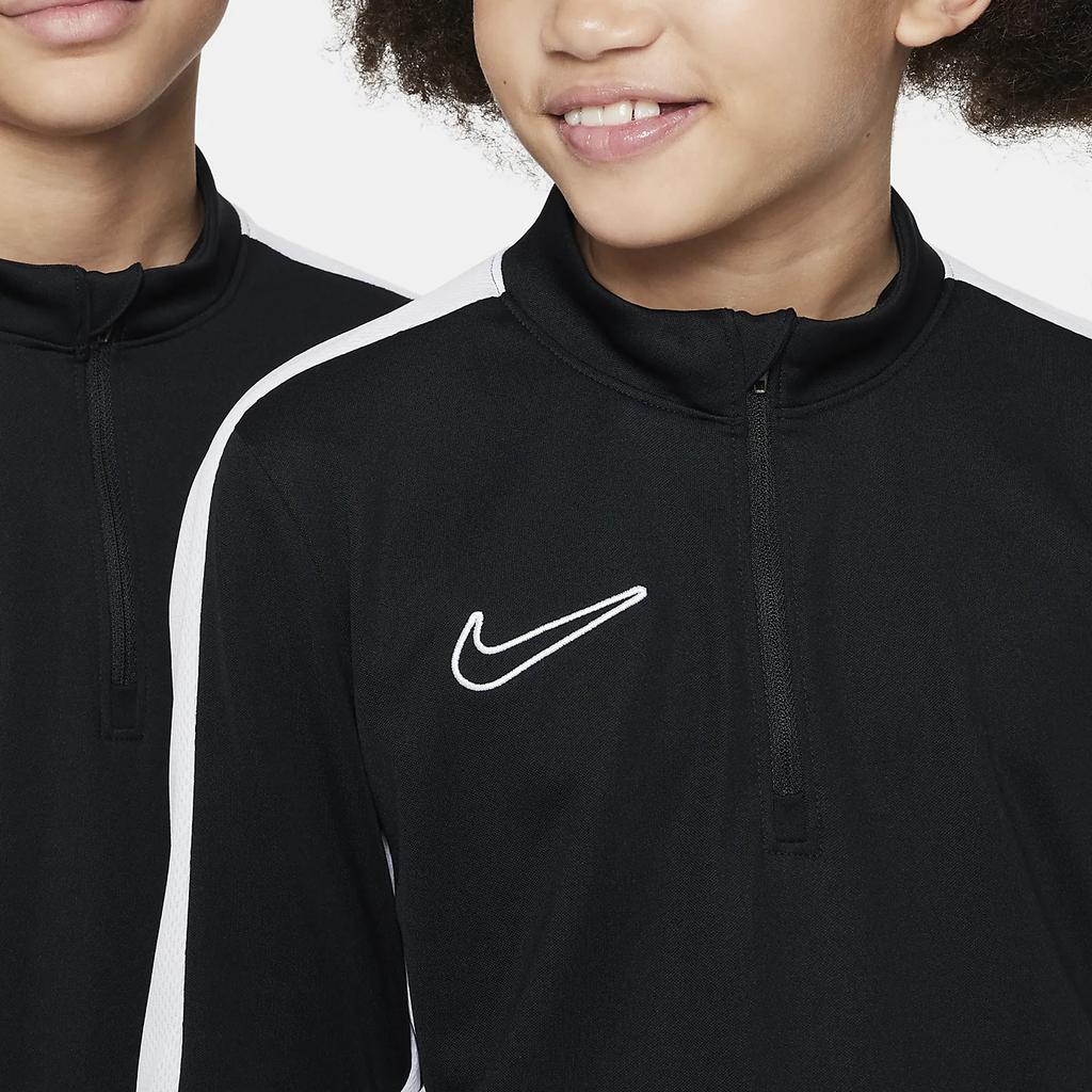 Nike Logo Embroidered Color Block Half Zip Soccer Sweatshirt Kids Sweatshirt Black DX5470-010