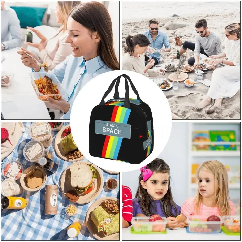 ZX Spectrum Keyboard Retro Art Insulated Lunch Bag for Women Children Portable Food Boxes Thermal Lunch Box Tote