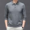 Men's Thickened Silk Wool Knit Pullover Sweater - Round Neck, Plain Color, Autumn/Winter Casual Lapel Cardigan.