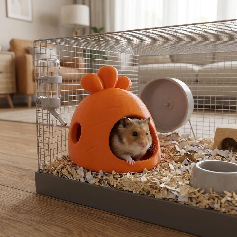 Plastic Carrot Shaped Hamster House 3D Printed Small Animal Cage Hamster Cage
