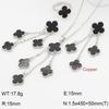 Four-Leaf Clover Jewelry Set: Necklace, Ring, Earrings with Tassel Clavicle Chain - Light Luxury and Versatile Design.