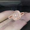 Luxury Rose Gold Color Finger Ring Female Fashion Wedding Band Shiny Zirconia Accessories Exquisite Engagement Jewelry