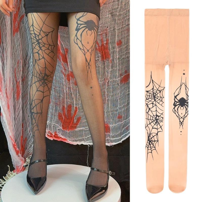 Gothic Vintage Dark Fishnet Tights Stocking Women Alternative Sexy Spider Web Pantyhose Cyber Punk Socks