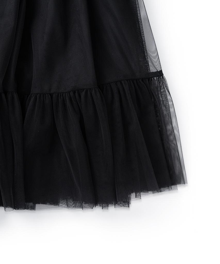 Without Summer Tulle Midi Skirt_Black