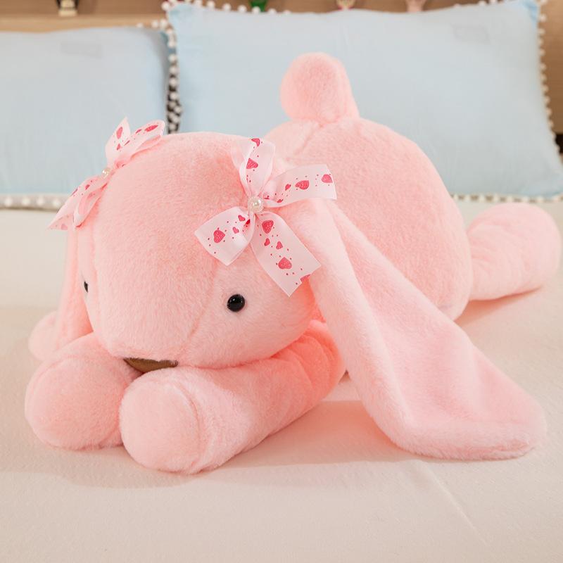 New Rabbit Fur Soothing Rabbit Plush Toy Doll Boy and Girl Doll Cute Internet Celebrity Big Ears =