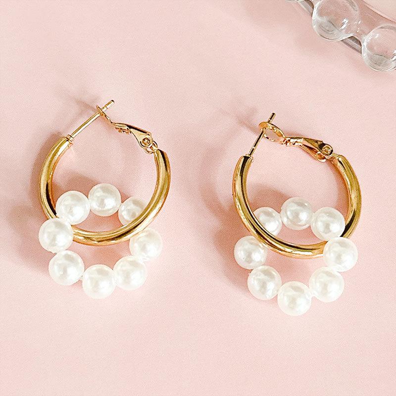 ZAKOL Nye Trendy Hvite Grønne Brune Resin Blomster Hoop Øredobber For Kvinner Mote Zirkon Statement Øredobber Engros