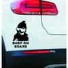 NEW Car Stickers Creative BABY ON BOARD Rear Windshield Auto Stickers Rear Reflective Sunglasses Car Warning Decals Black White