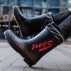 Fashion Rope Tied Rain Shoes for Men Rubber Soles Kitchen Shoes Job Security Boots Outdoor Climbing Fishing Shoes Cotton Platform Boots