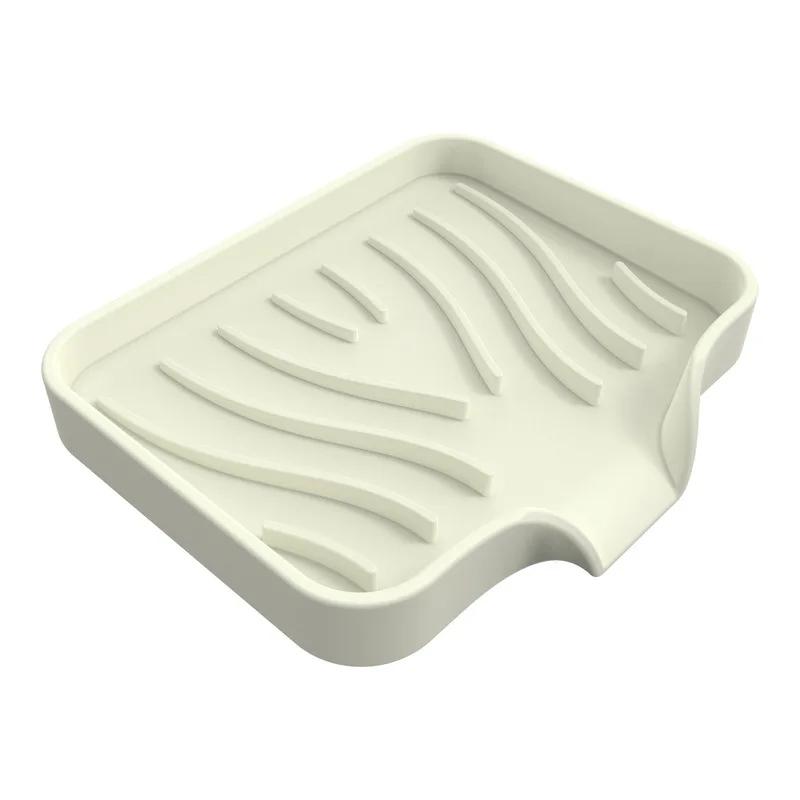 Soft Silicone Soap Holder Easy To Clean Soap Tray Free Punch Drain Rack Anti-slip Sink Tray  for Shower Bathroom Kitchen Tool