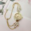 Adjustable Bracelet Watch Quartz Movement Flower Bracelet Watch Retro Diamond Watch  For Women